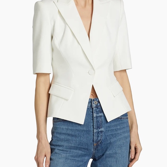 GENERATION LOVE Melbourne Short-Sleeve Blazer Women's White Blazer - Picture 2 of 9